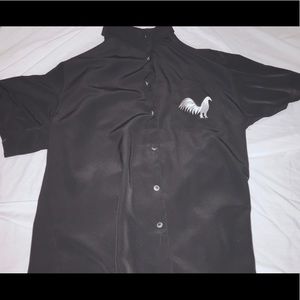 Damesi Jeans U.S.A black button short sleeve shirt